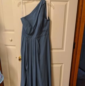 David's Bridal bridesmaid dress Style 18055 Steel